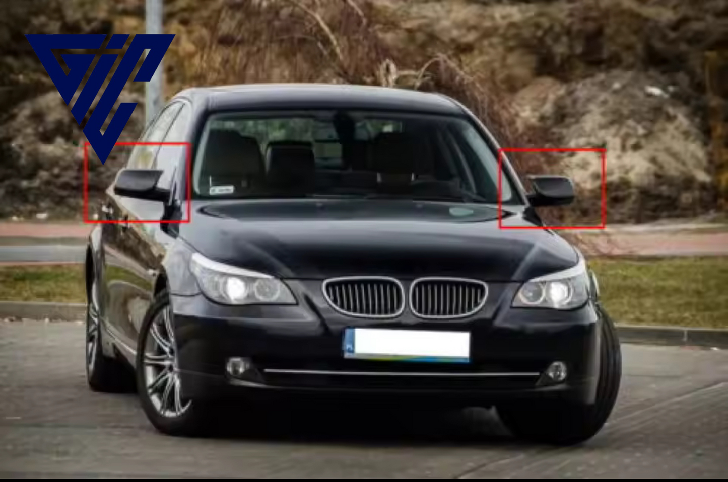 Spiegelkappen im M-Stil – Glänzend Schwarz für BMW 5er E60/E61 (2004–2007)